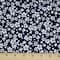 Fabric Merchants White Flowers on Navy Double Brushed Stretch Fabric